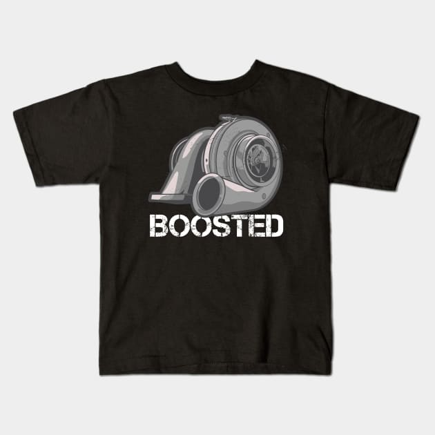 Boosted | JDM Gift Turbo & Lover & Tuner Kids T-Shirt by qwertydesigns